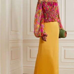 Caroline Constas Womens  Sage Silk Top, Pink